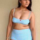Blue Gingham Bikini Set